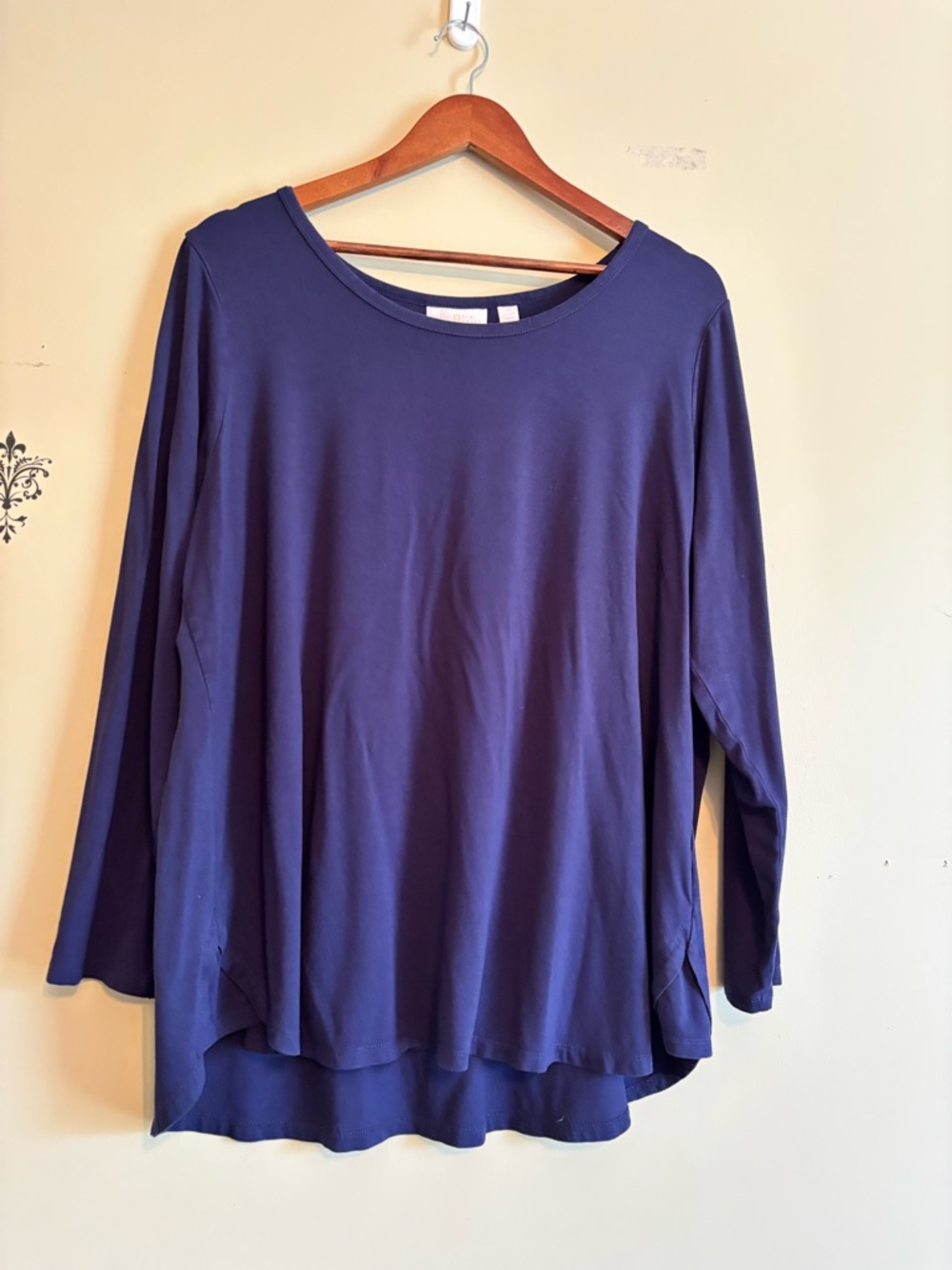 Belle by Kim Gravel blouse Navy Blue women’s size 1X - Picture 3 of 5